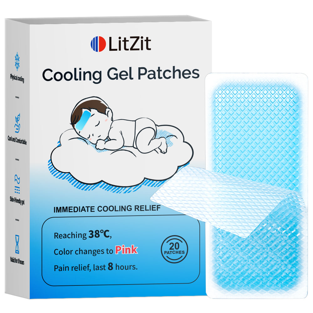 Cooling Gel Patches - Patches for Fever Discomfort & Pain Relief, Cooling Relief Fever Reducer