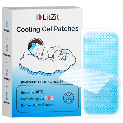 Cooling Gel Patches - Patches for Fever Discomfort & Pain Relief, Cooling Relief Fever Reducer
